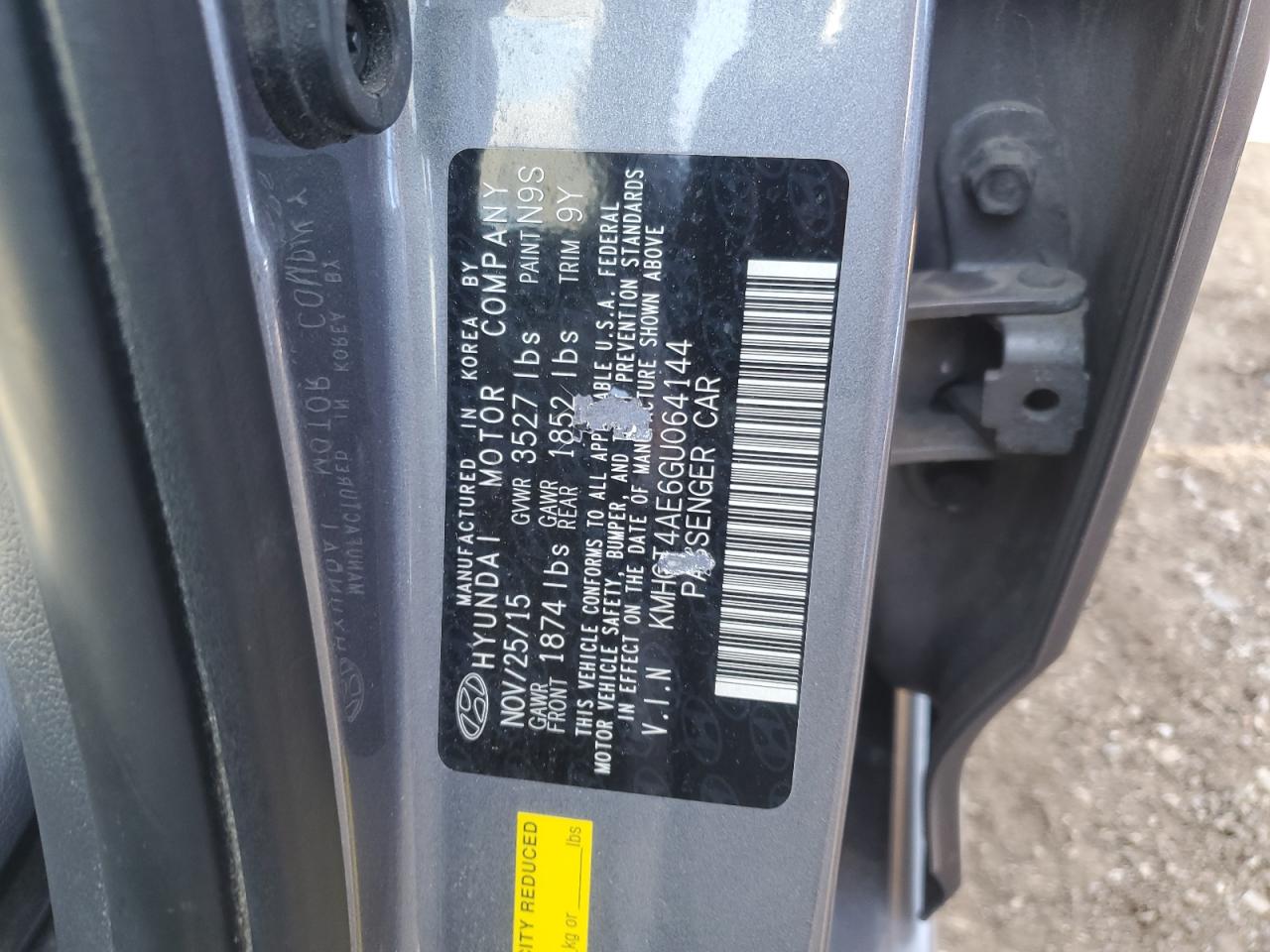 2016 Hyundai Accent VIN KMHCT4AE6GU064144 Copart auction photo, all over damage thumbnail 12