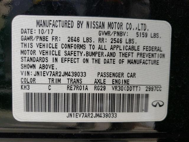 2018 Infiniti Q50 VIN JN1EV7AR2JM439033 Copart auction photo, side / front end damage thumbnail 12