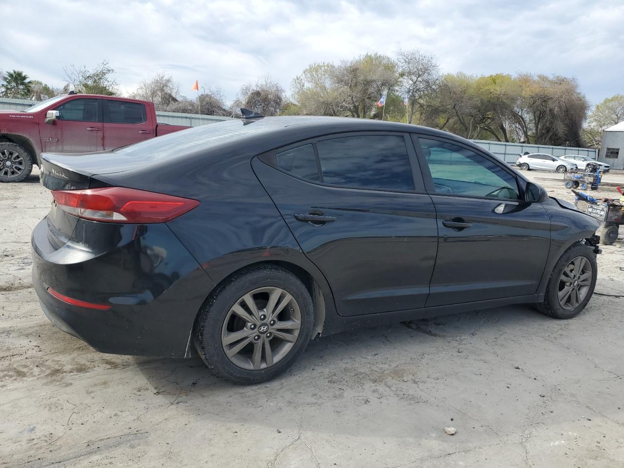 2017 Hyundai Elantra VIN KMHD84LF4HU107053 Copart auction photo, side / front end damage thumbnail 3