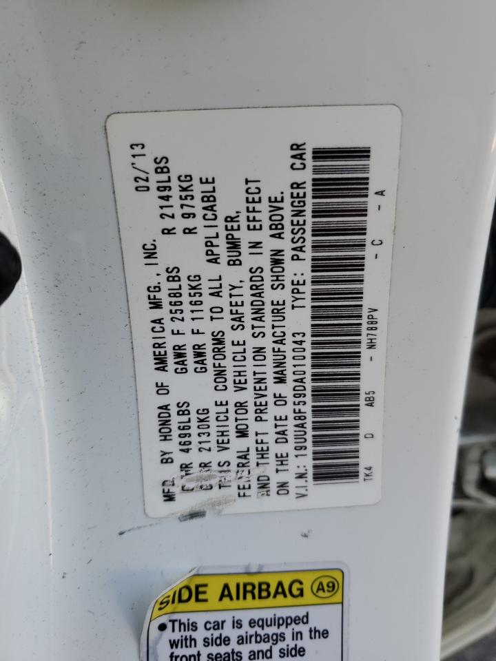 2013 Acura TL VIN 19UUA8F59DA010043 Copart auction photo, side / minor dent/scratches damage thumbnail 12