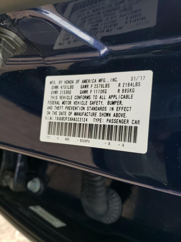 2017 Acura TLX VIN 19UUB3F5XHA003124 Copart auction photo, front end / side damage thumbnail 12