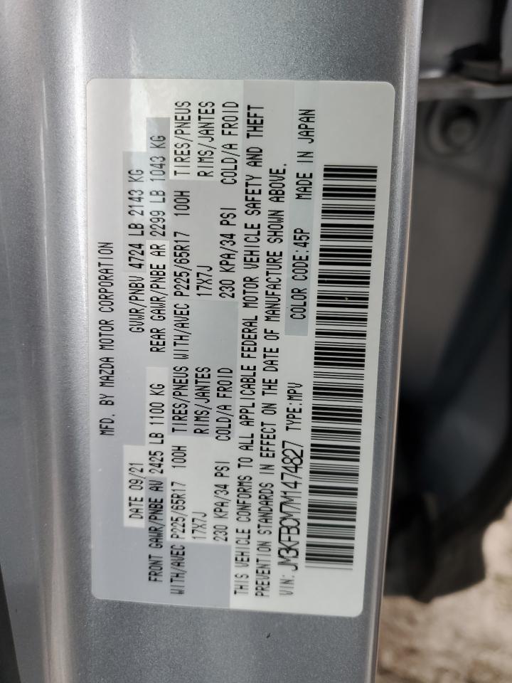 2021 Mazda CX-5 VIN JM3KFBCM7M1474827 Copart auction photo, front end / side damage thumbnail 13