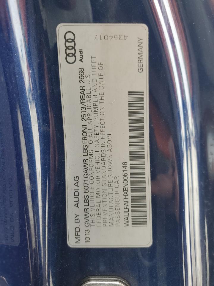 2014 Audi A5 VIN WAULFAFHXEN005146 Copart auction photo, front end damage thumbnail 15