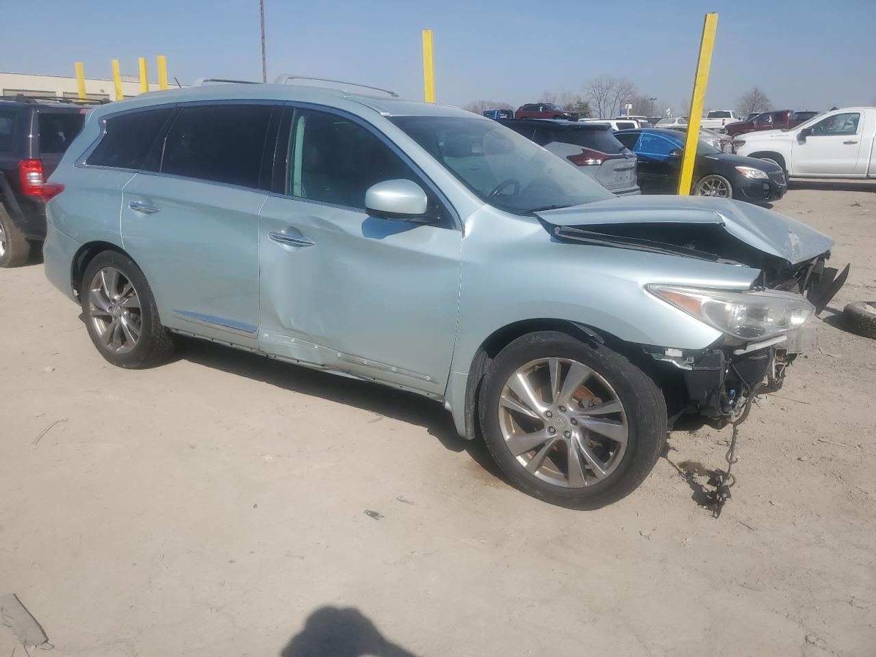 2013 Infiniti JX VIN 5N1AL0MM9DC327652 Copart auction photo, front end / side damage thumbnail 4