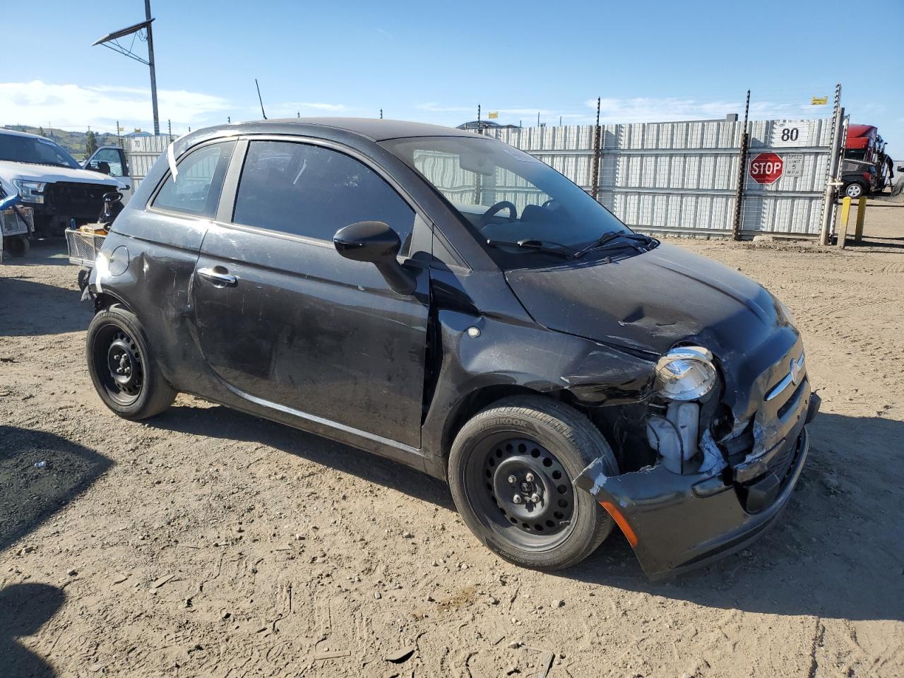 2013 Fiat 500 VIN 3C3CFFAR1DT533029 Copart auction photo, front end / rear end damage thumbnail 4