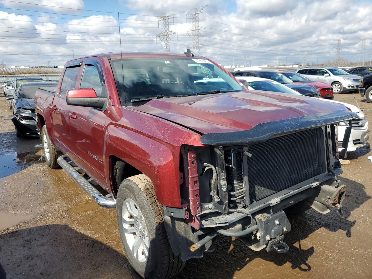 2017 Chevrolet Silverado VIN 3GCUKRECXHG250873 Copart auction photo, front end / side damage thumbnail 4