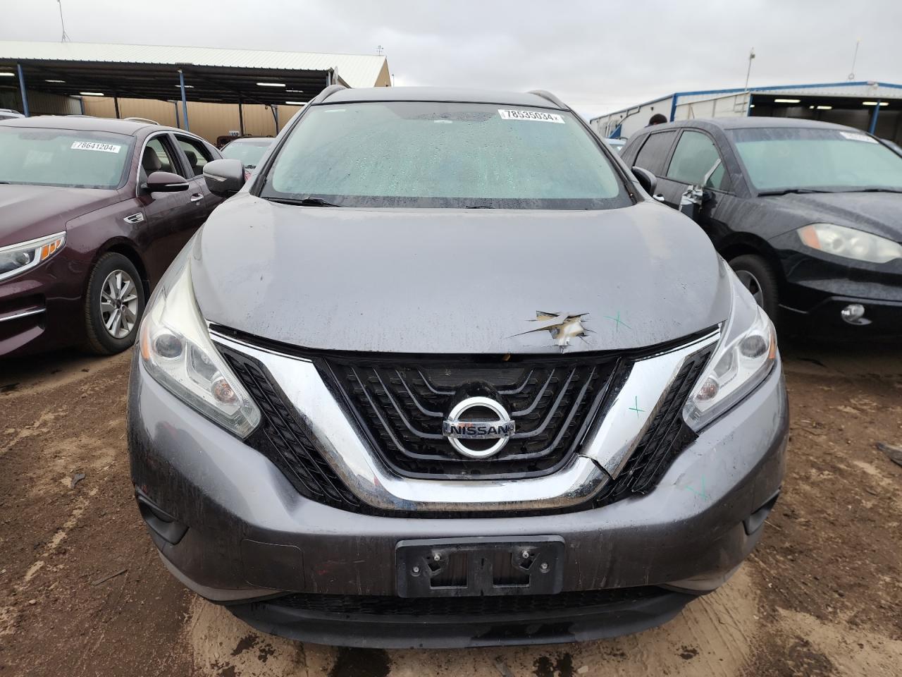 2015 Nissan Murano VIN 5N1AZ2MH2FN281814 Copart auction photo, front end / hail damage thumbnail 5