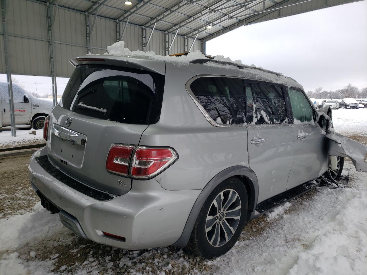 2020 Nissan Armada VIN JN8AY2NC4LX517264 Copart auction photo, front end / side damage thumbnail 3