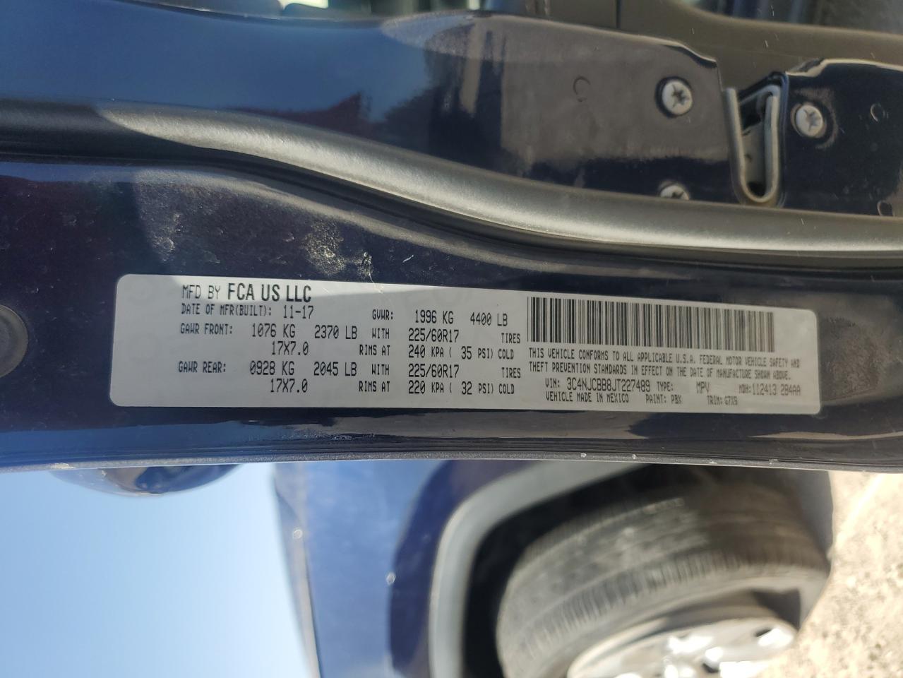 2018 Jeep Compass VIN 3C4NJCBB8JT227489 Copart auction photo, front end damage thumbnail 13