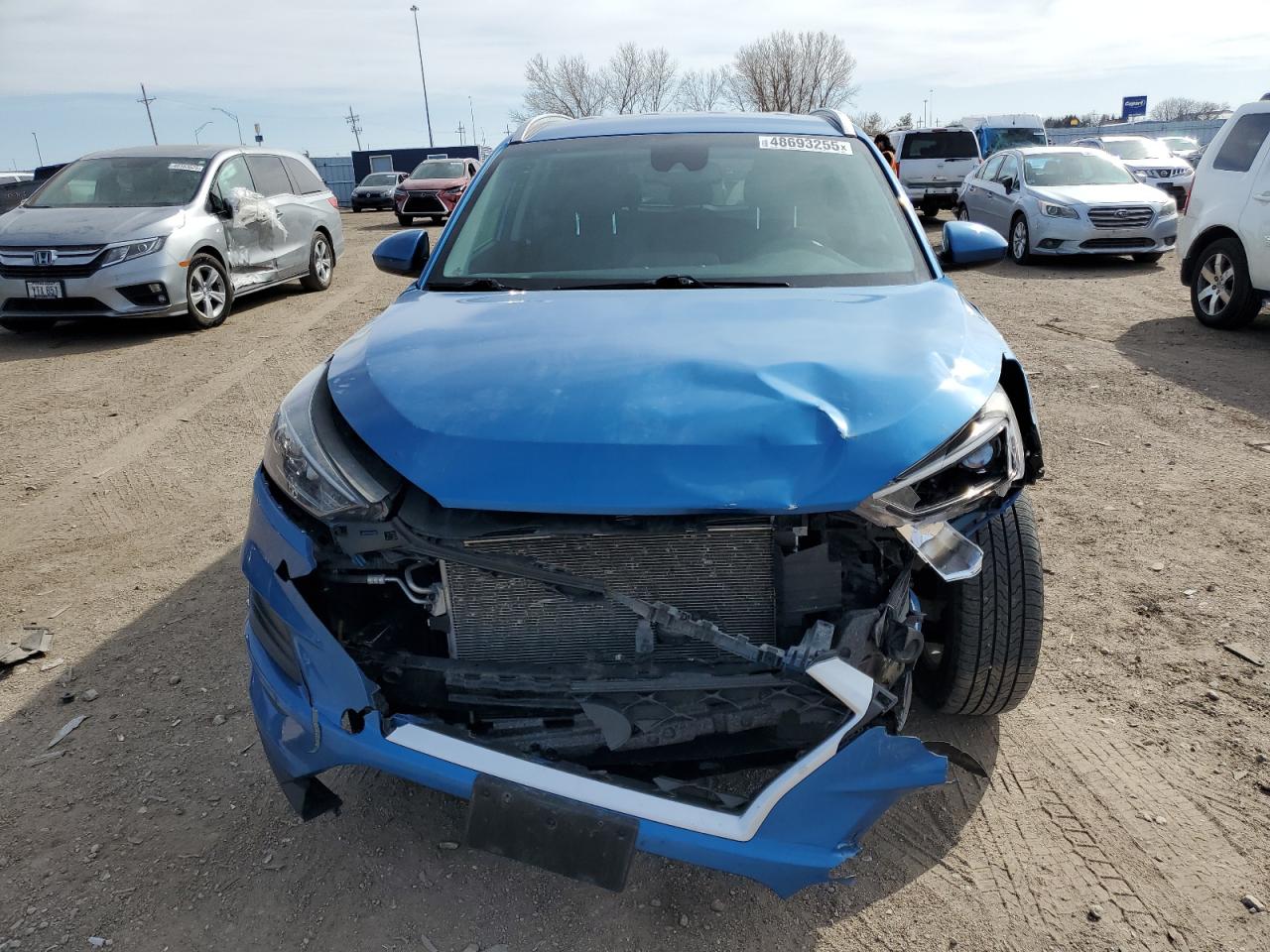 2019 Hyundai Tucson VIN KM8J3CA47KU028559 Copart auction photo, front end / hail damage thumbnail 5