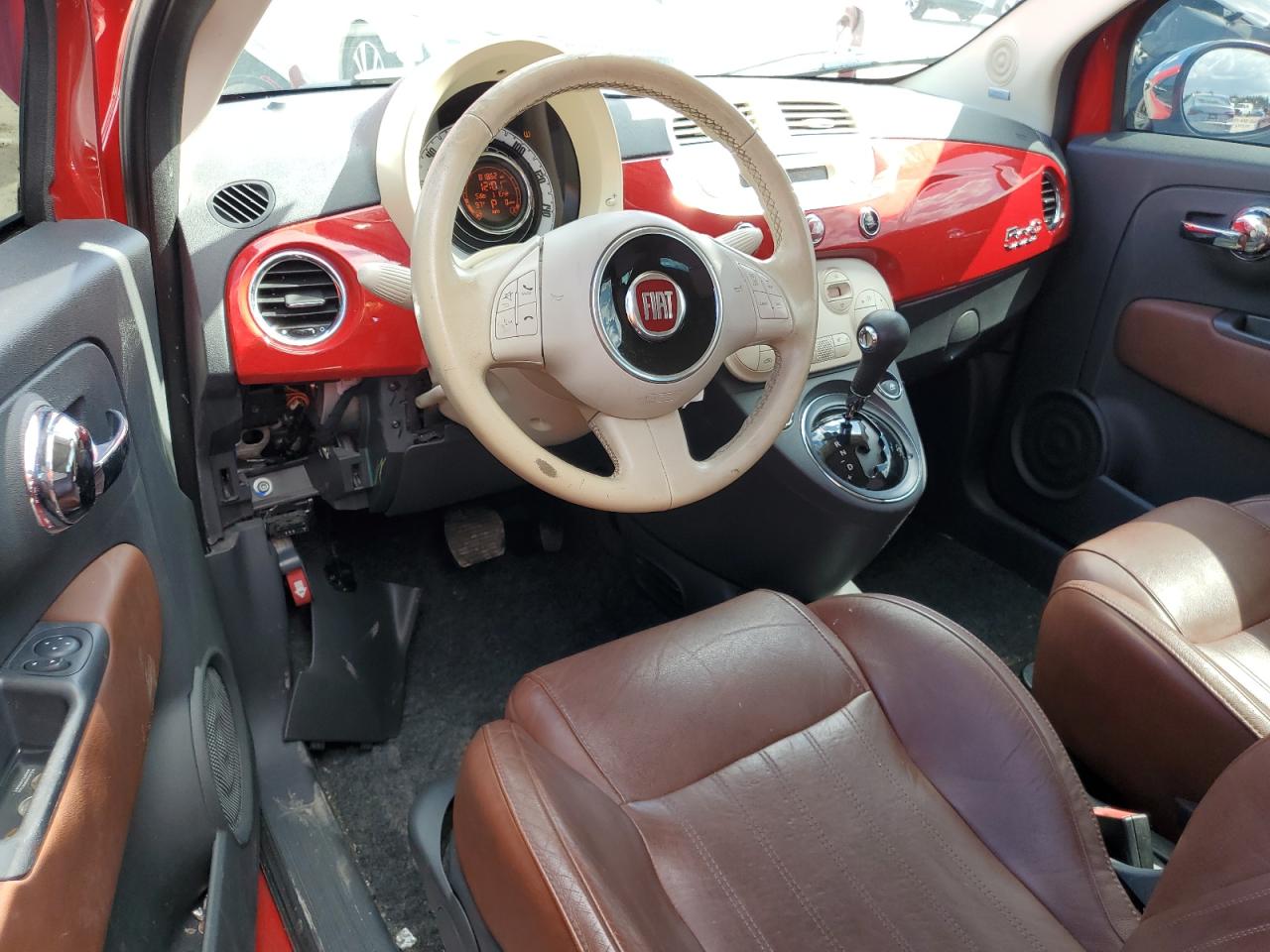 2012 Fiat 500 VIN 3C3CFFER6CT348130 Copart auction photo, front end / side damage thumbnail 8