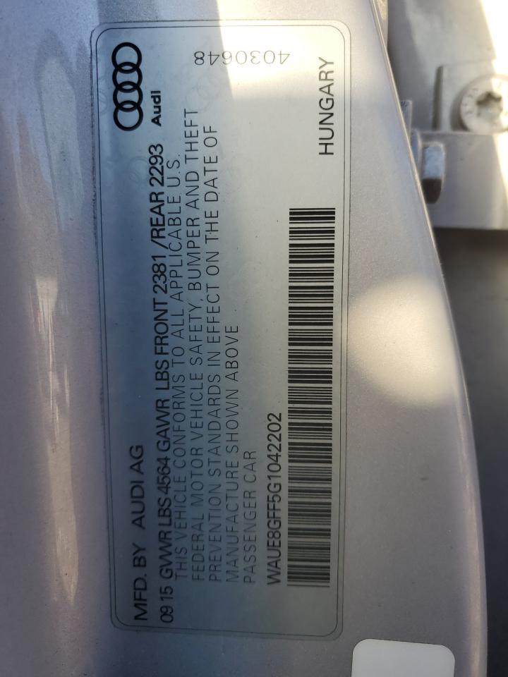 2016 Audi A3 VIN WAUE8GFF5G1042202 Copart auction photo, front end / minor dent/scratches damage thumbnail 14