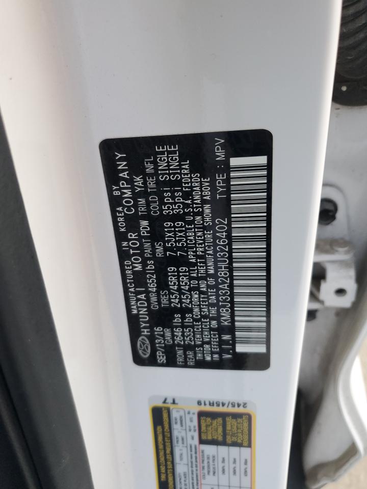 2017 Hyundai Tucson VIN KM8J33A28HU326402 Copart auction photo, mechanical / minor dent/scratches damage thumbnail 13