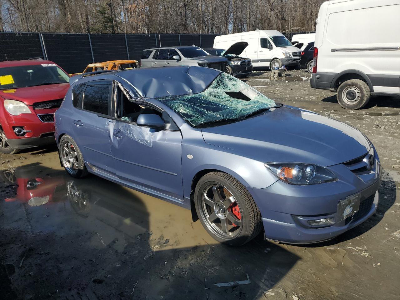 2008 Mazda 3 VIN JM1BK34L681873721 Copart auction photo, all over damage thumbnail 4