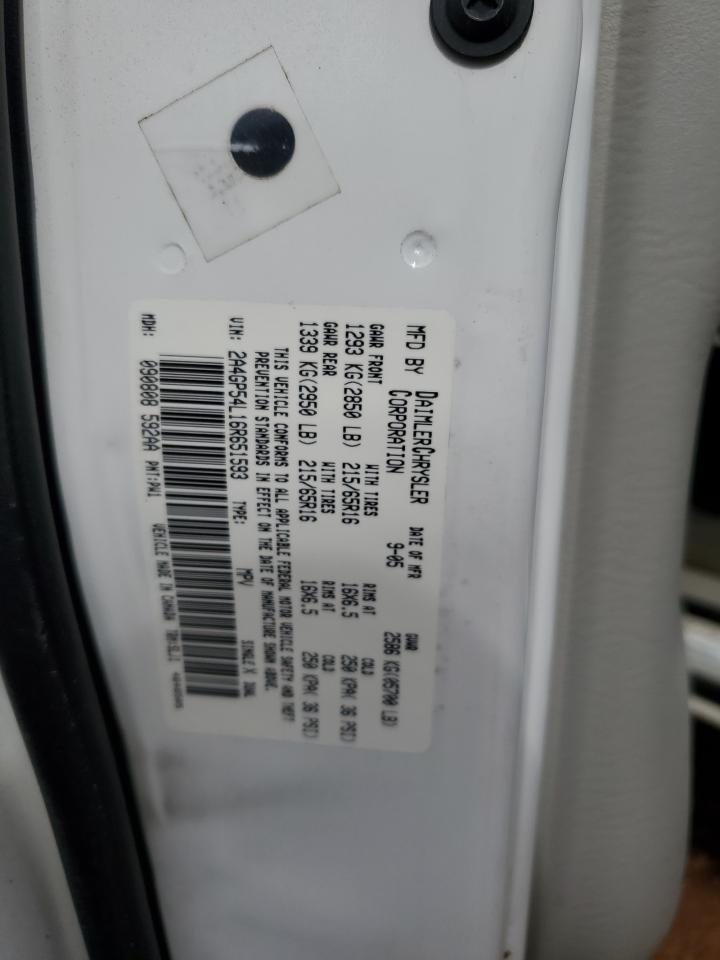 2006 Chrysler Town & Country VIN 2A4GP54L16R651593 Copart auction photo, front end damage thumbnail 16