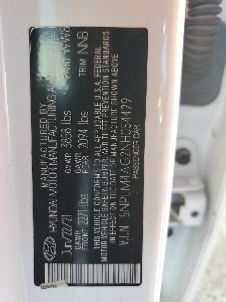 2022 Hyundai Elantra VIN 5NPLM4AG2NH054429 Copart auction photo, front end damage thumbnail 12