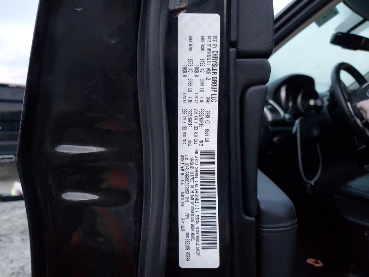 2013 Jeep Grand Cherokee VIN 1C4RJFAG0DC553092 Copart auction photo, front end / minor dent/scratches damage thumbnail 15