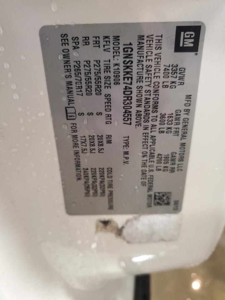 2013 Chevrolet Suburban VIN 1GNSKKE74DR304557 Copart auction photo, front end damage thumbnail 14