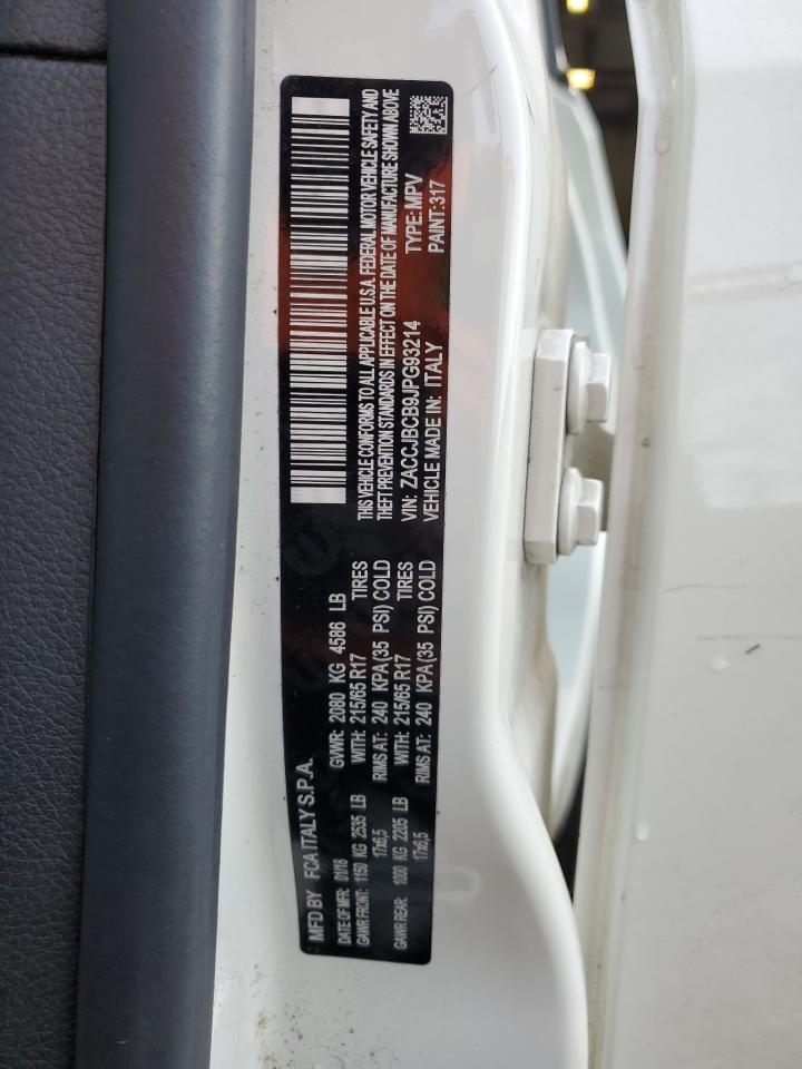 2018 Jeep Renegade VIN ZACCJBCB9JPG93214 Copart auction photo, front end / undercarriage damage thumbnail 14