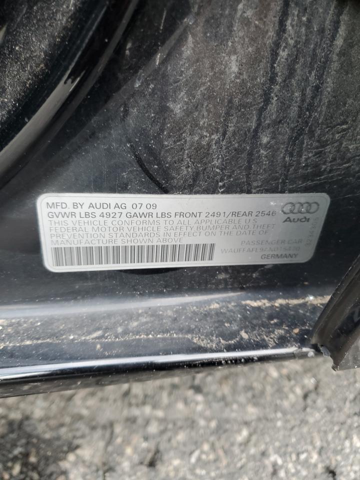 2010 Audi A4 VIN WAUFFAFL9AN015470 Copart auction photo, side / top/roof damage thumbnail 14