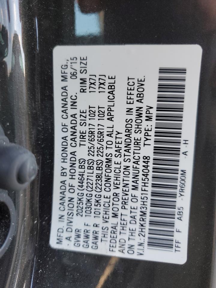 2015 Honda CR-V VIN 2HKRM3H51FH540448 Copart auction photo, side / minor dent/scratches damage thumbnail 13