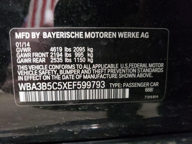 2014 BMW 3er VIN WBA3B5C5XEF599793 Copart auction photo, front end / undercarriage damage thumbnail 13