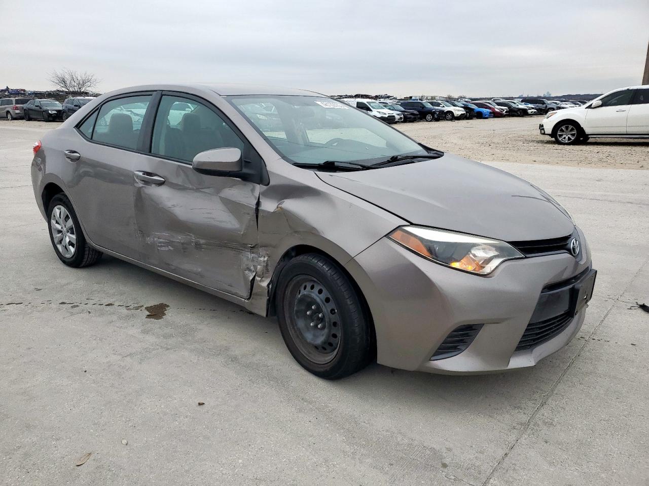 2015 Toyota Corolla VIN 5YFBURHE1FP244790 Copart auction photo, side / front end damage thumbnail 4