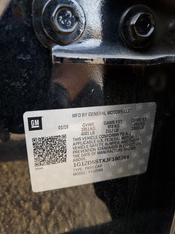2018 Chevrolet Malibu VIN 1G1ZD5STXJF180384 Copart auction photo, front end / all over damage thumbnail 13