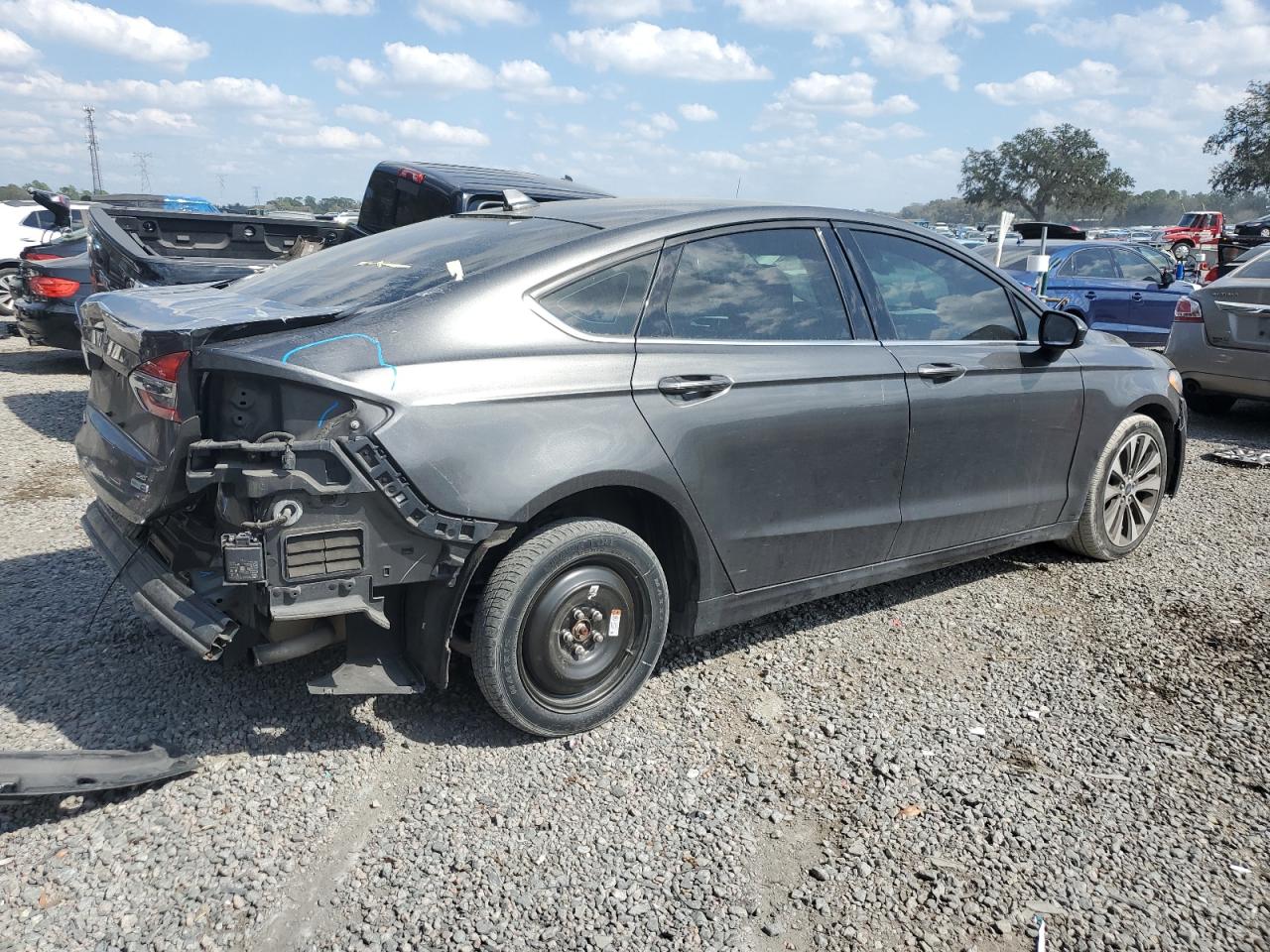 2019 Ford Fusion VIN 3FA6P0T97KR239778 Copart auction photo, rear end damage thumbnail 3