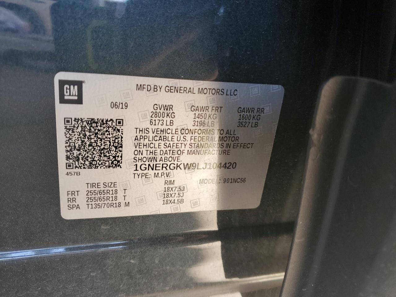 2020 Chevrolet Traverse VIN 1GNERGKW9LJ104420 Copart auction photo, side damage thumbnail 14