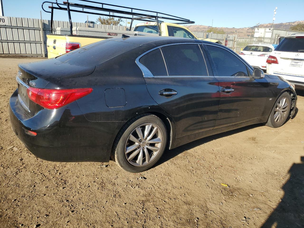 2015 Infiniti Q50 VIN JN1BV7AP0FM342986 Copart auction photo, front end / side damage thumbnail 3