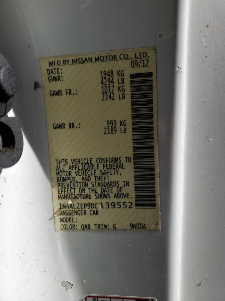 2013 Nissan Altima VIN 1N4AL2EP9DC139552 Copart auction photo, rear end / minor dent/scratches damage thumbnail 12