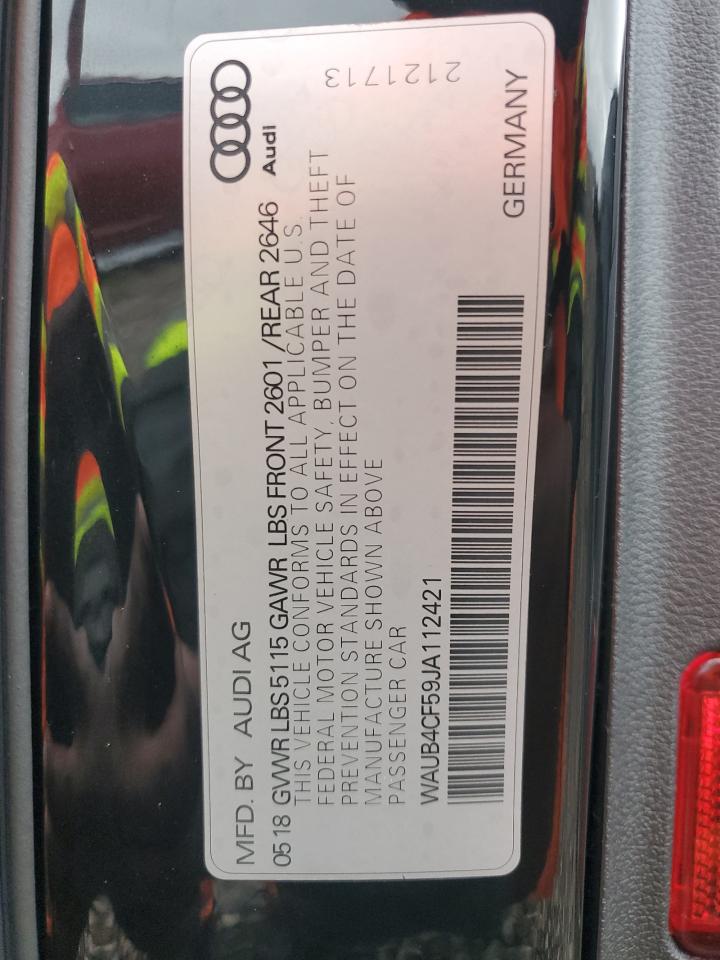 2018 Audi RS5 VIN WAUB4CF59JA112421 Copart auction photo, vandalism damage thumbnail 13