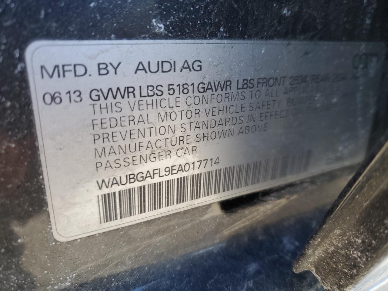 2014 Audi RS4 VIN WAUBGAFL9EA017714 Copart auction photo, front end / mechanical damage thumbnail 14