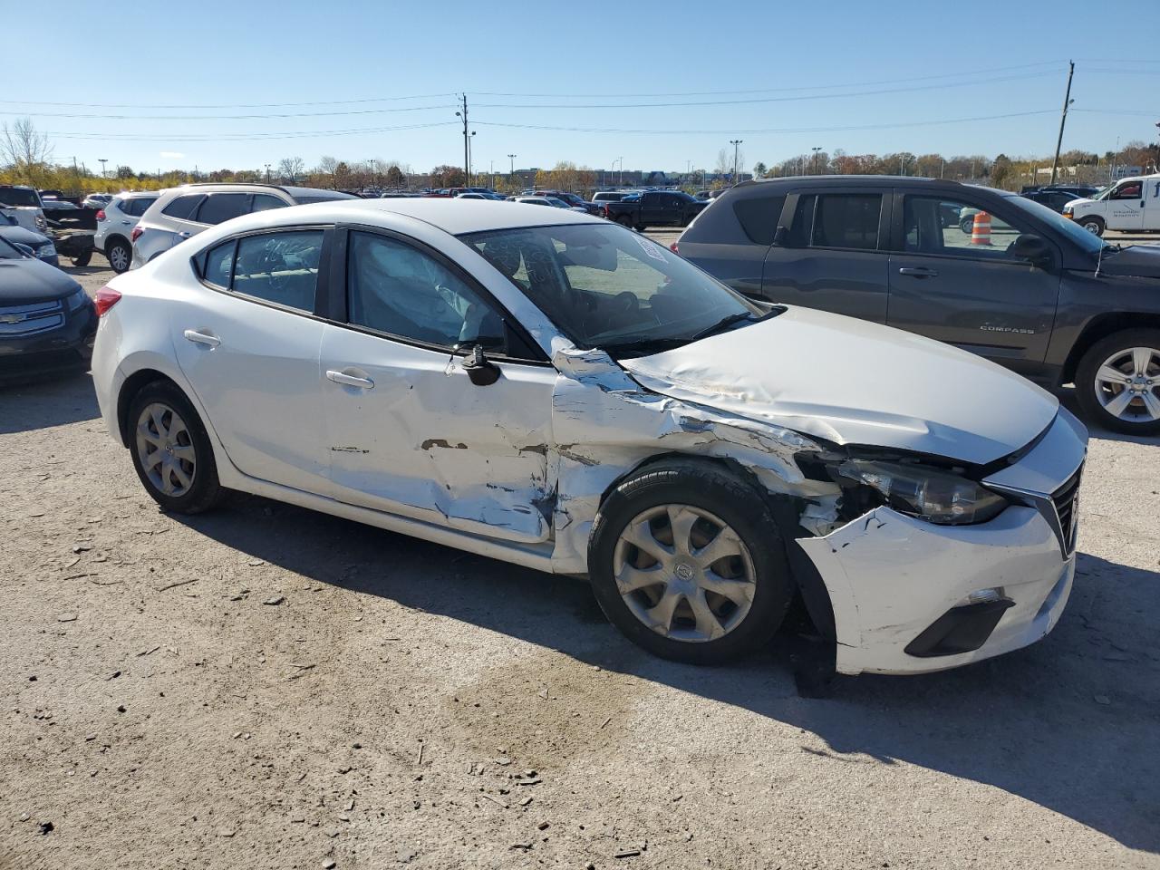 2014 Mazda 3 VIN JM1BM1U70E1196405 Copart auction photo, front end / side damage thumbnail 4