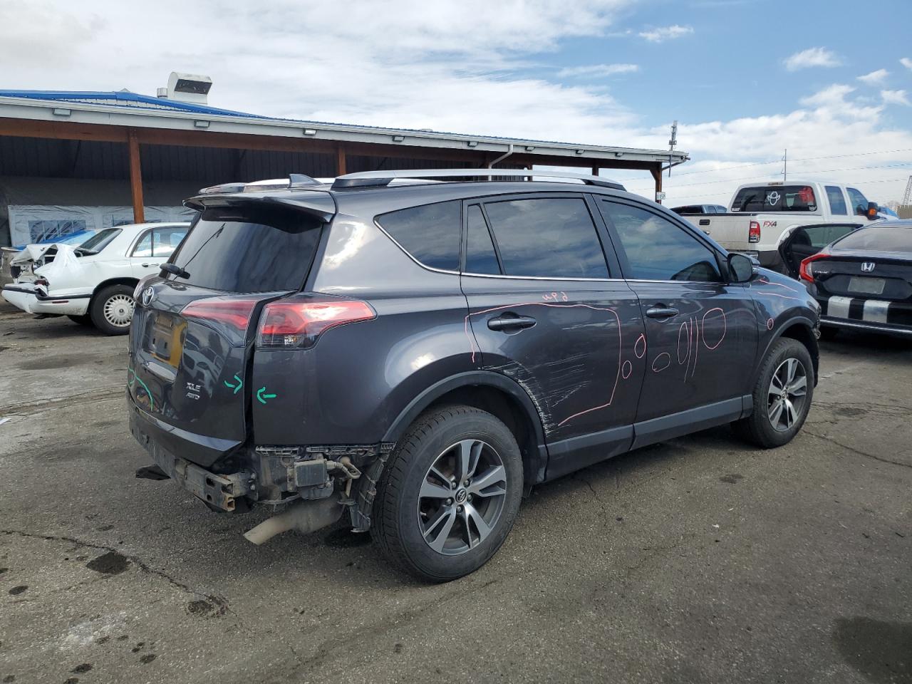 2016 Toyota RAV 4 VIN JTMRFREV4GJ059913 Copart auction photo, rear end damage thumbnail 3