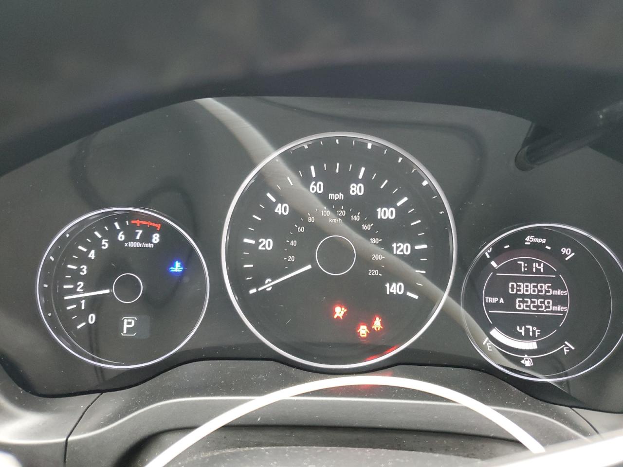2019 Honda HR-V VIN 3CZRU6H1XKG710236 Copart auction photo, front end / side damage thumbnail 9