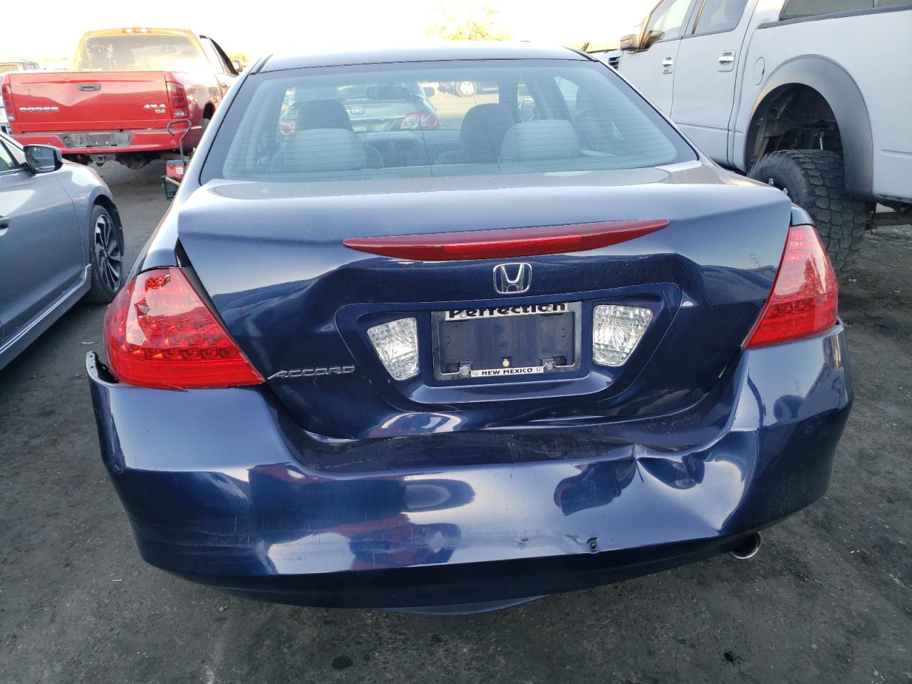 2007 Honda Accord VIN 1HGCM56307A200687 Copart auction photo, rear end damage thumbnail 6