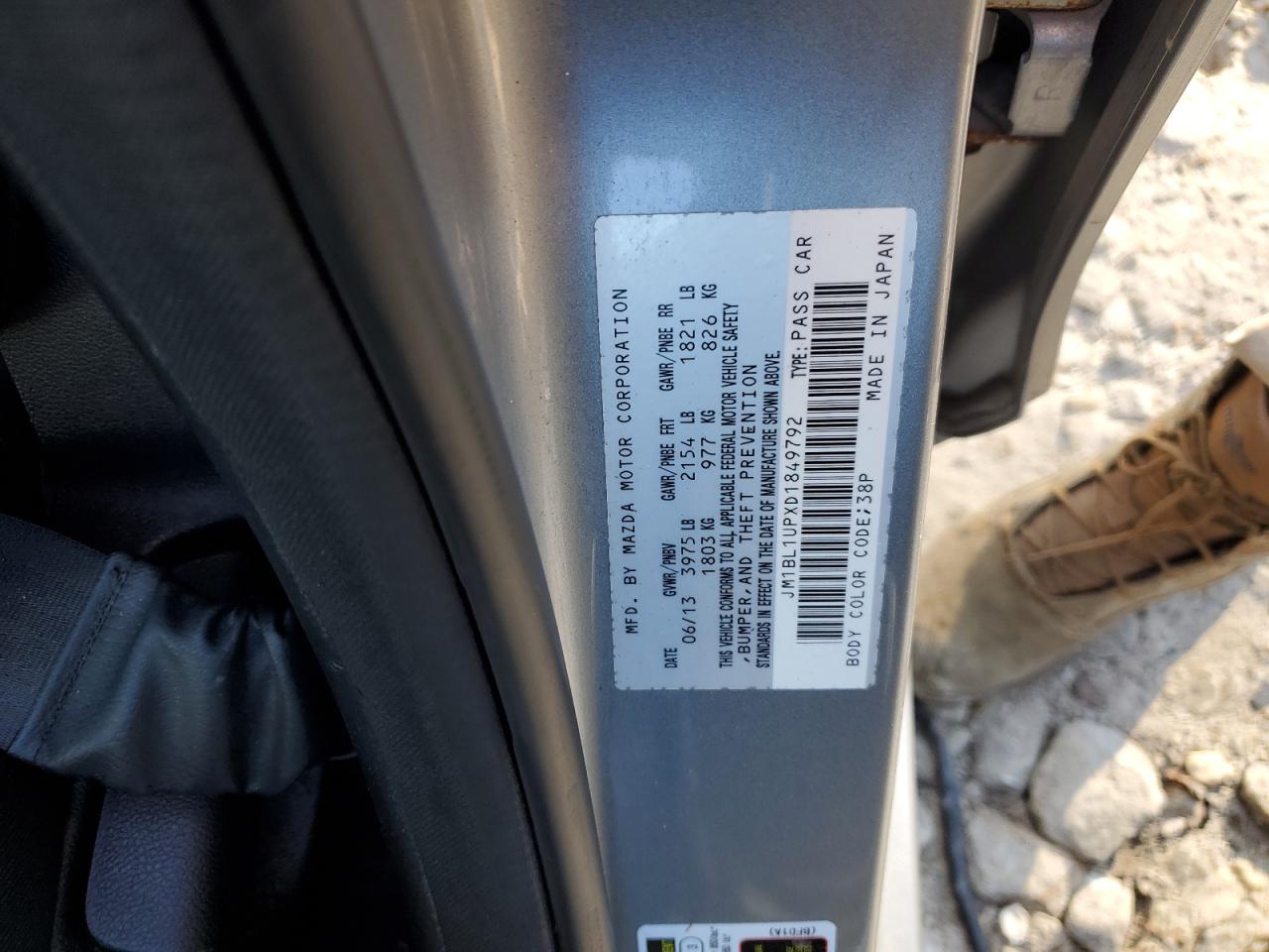 2013 Mazda 3 VIN JM1BL1UPXD1849792 Copart auction photo, front end damage thumbnail 14