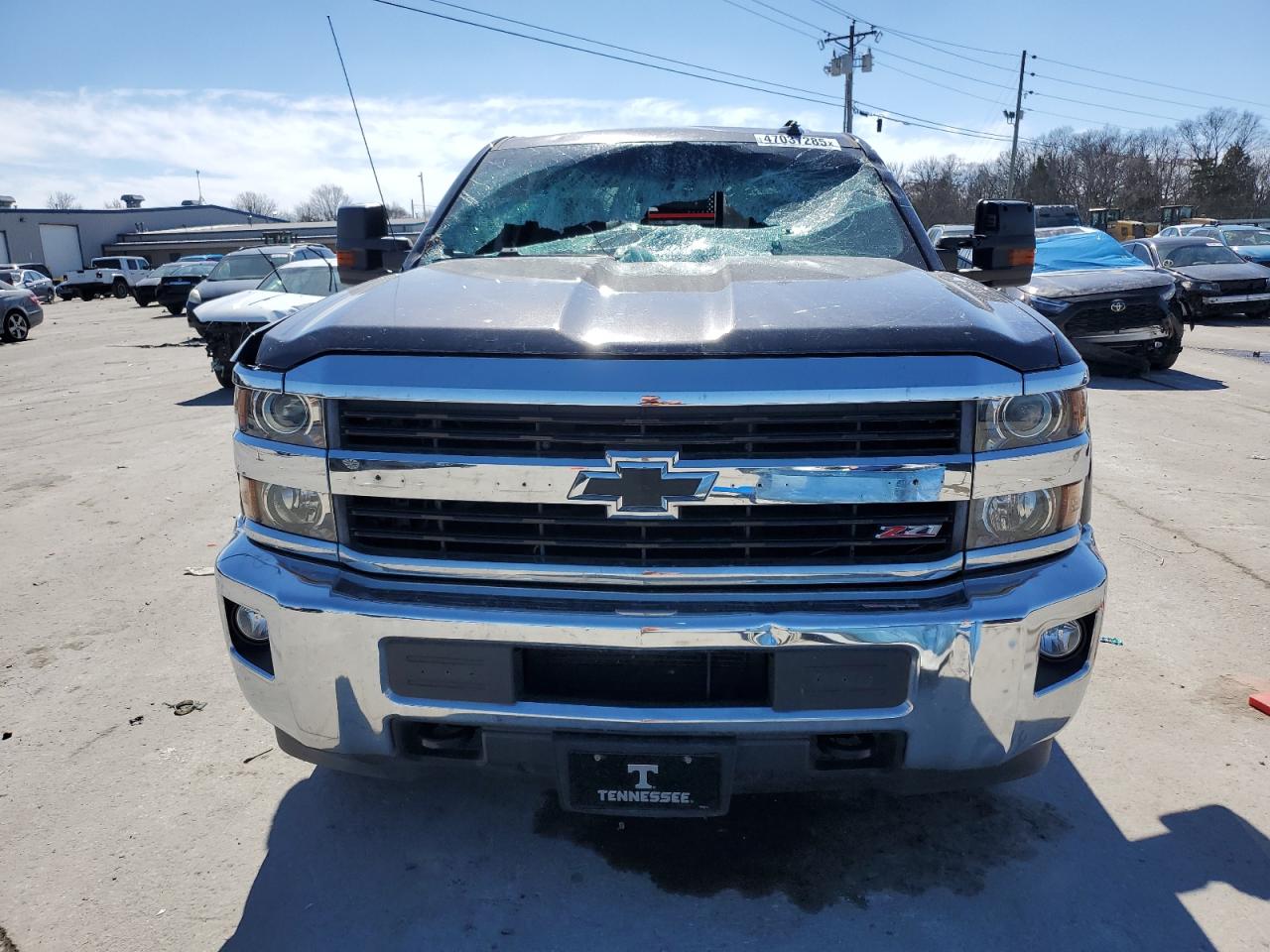 2016 Chevrolet Silverado VIN 1GC1KVEG5GF239181 Copart auction photo, top/roof / front end damage thumbnail 5