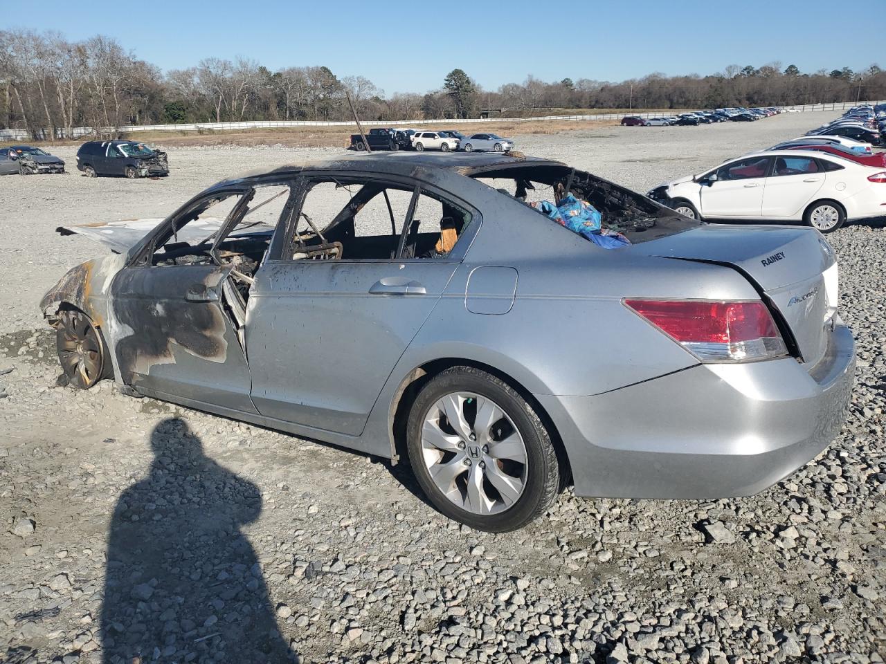 2008 Honda Accord VIN 1HGCP26848A049422 Copart auction photo, burn damage thumbnail 2