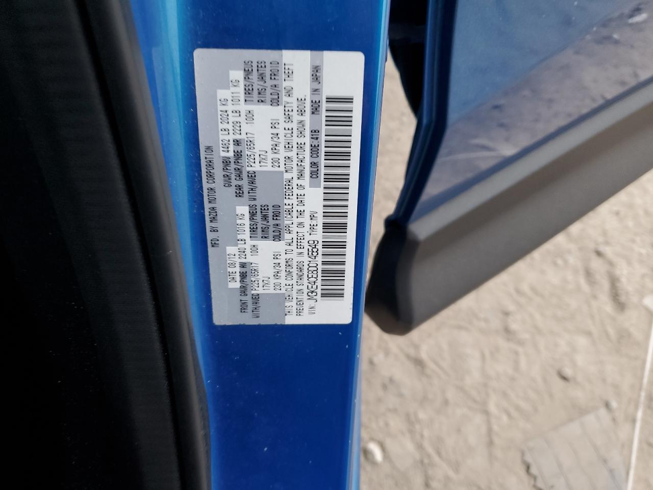 2013 Mazda CX-5 VIN JM3KE4CE8D0145549 Copart auction photo, rear end damage thumbnail 13