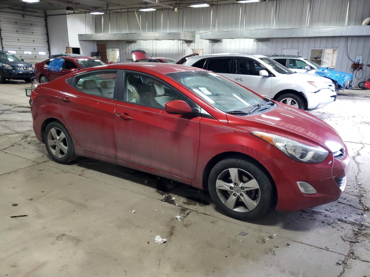 2013 Hyundai Elantra VIN KMHDH4AE0DU864391 Copart auction photo, vandalism damage thumbnail 4