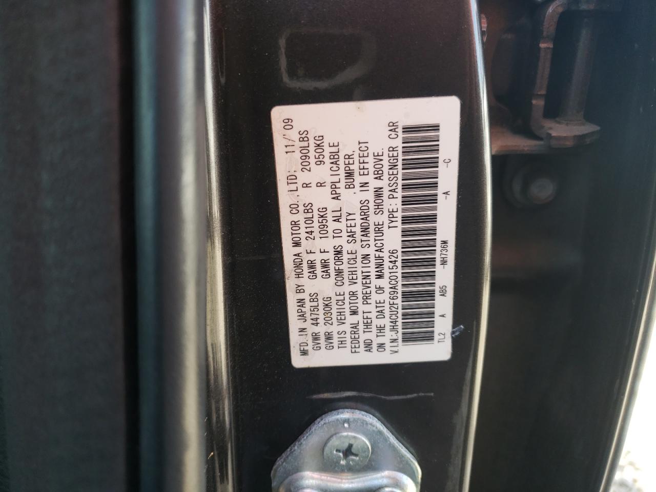 2010 Acura TSX VIN JH4CU2F69AC015426 Copart auction photo, front end damage thumbnail 12