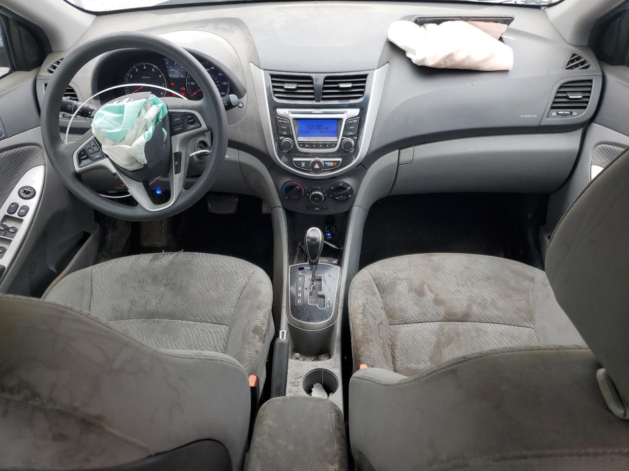 2014 Hyundai Accent VIN KMHCU4AEXEU764971 Copart auction photo, front end / side damage thumbnail 8