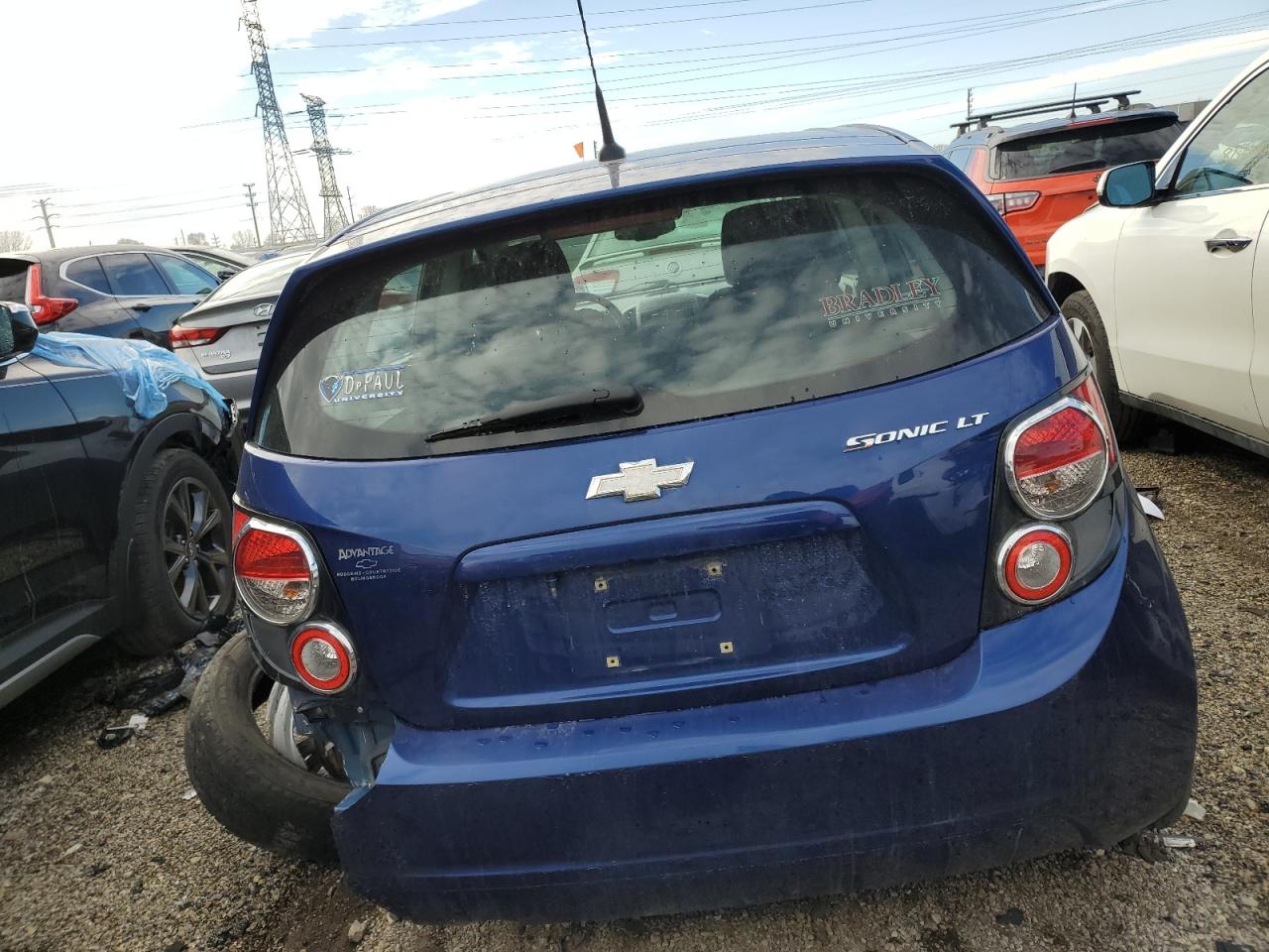 2013 Chevrolet Sonic VIN 1G1JC6SH4D4257722 Copart auction photo, side / rear end damage thumbnail 6