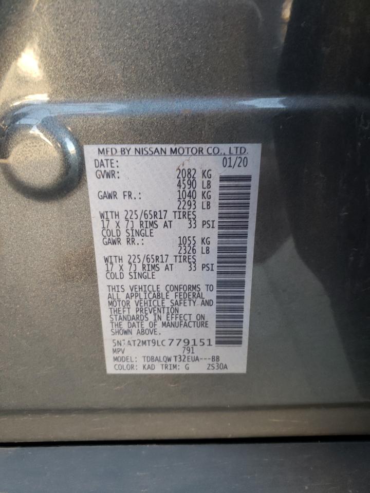 2020 Nissan Rogue VIN 5N1AT2MT9LC779151 Copart auction photo, hail damage thumbnail 13