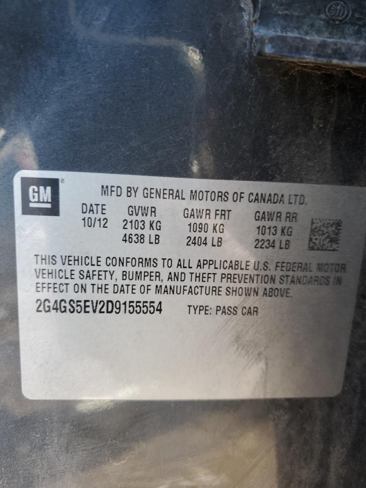 2013 Buick Regal VIN 2G4GS5EV2D9155554 Copart auction photo, mechanical / hail damage thumbnail 12