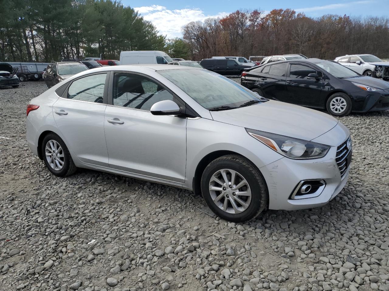 2020 Hyundai Accent VIN 3KPC24A6XLE100829 Copart auction photo, side damage thumbnail 4