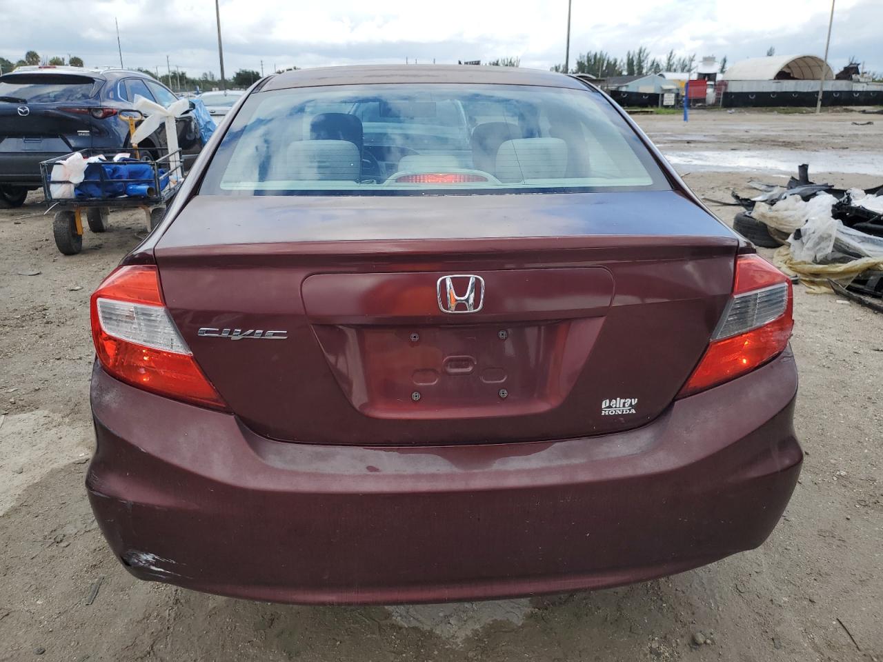 2012 Honda Civic VIN 19XFB2F58CE051700 Copart auction photo, rear end / minor dent/scratches damage thumbnail 6